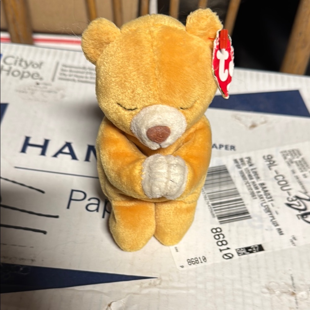 Ty Beanie Baby Prayer Bear Plush